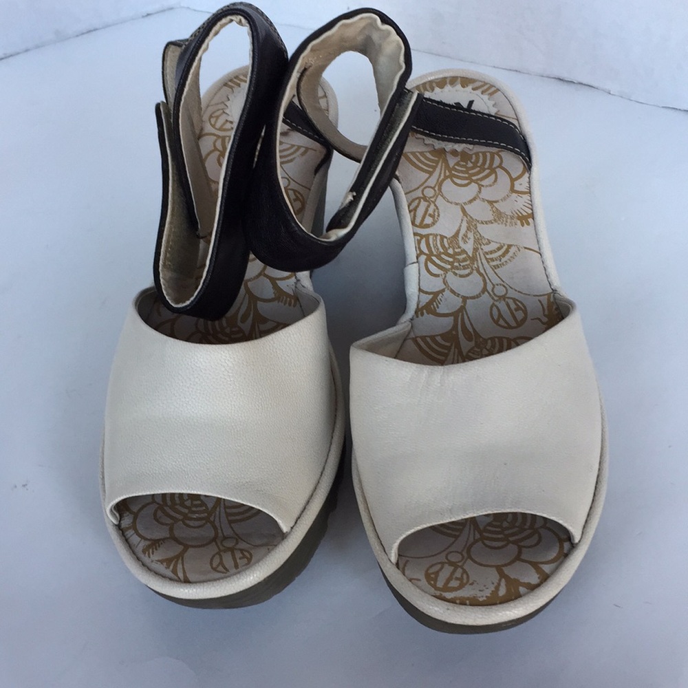 Fly London sandals Yula Leather Wedge - Picture 3 of 12